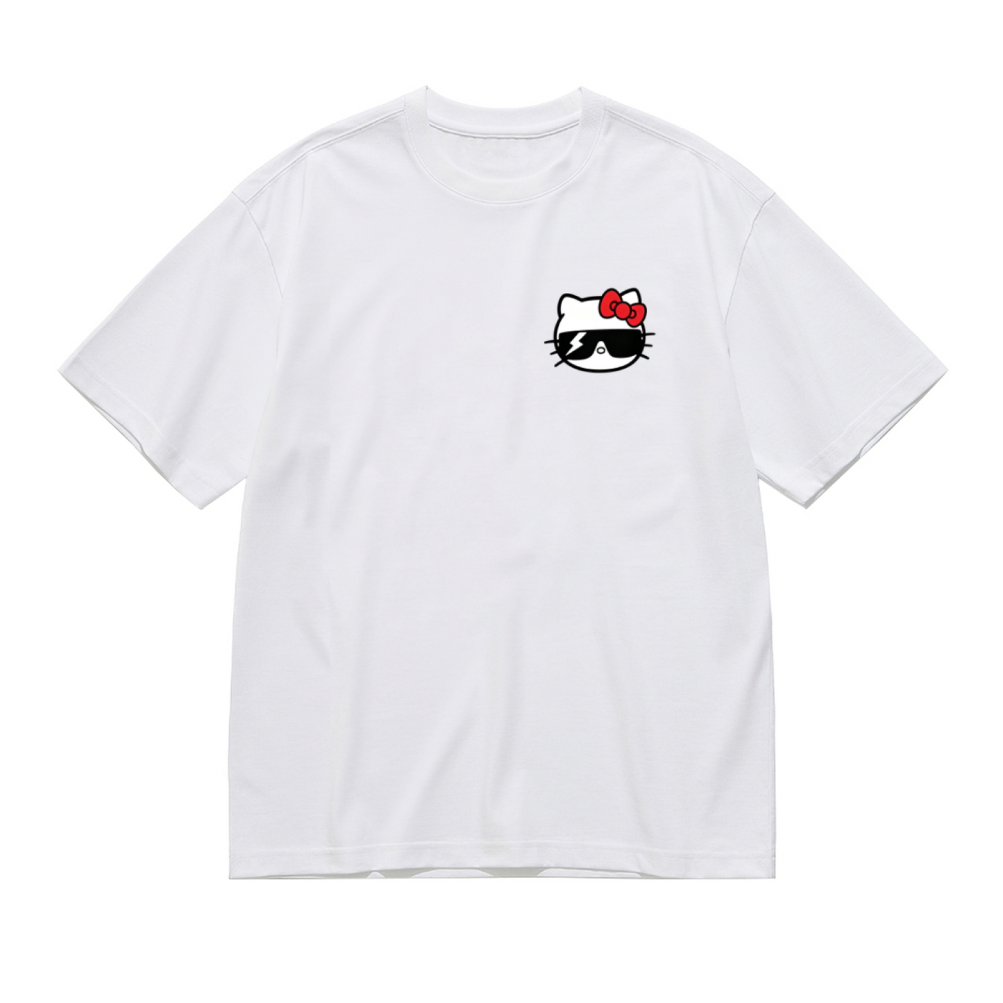 Cool Sunglasses Hello Kitty Chest Logo Plus Size Women T?Shirt