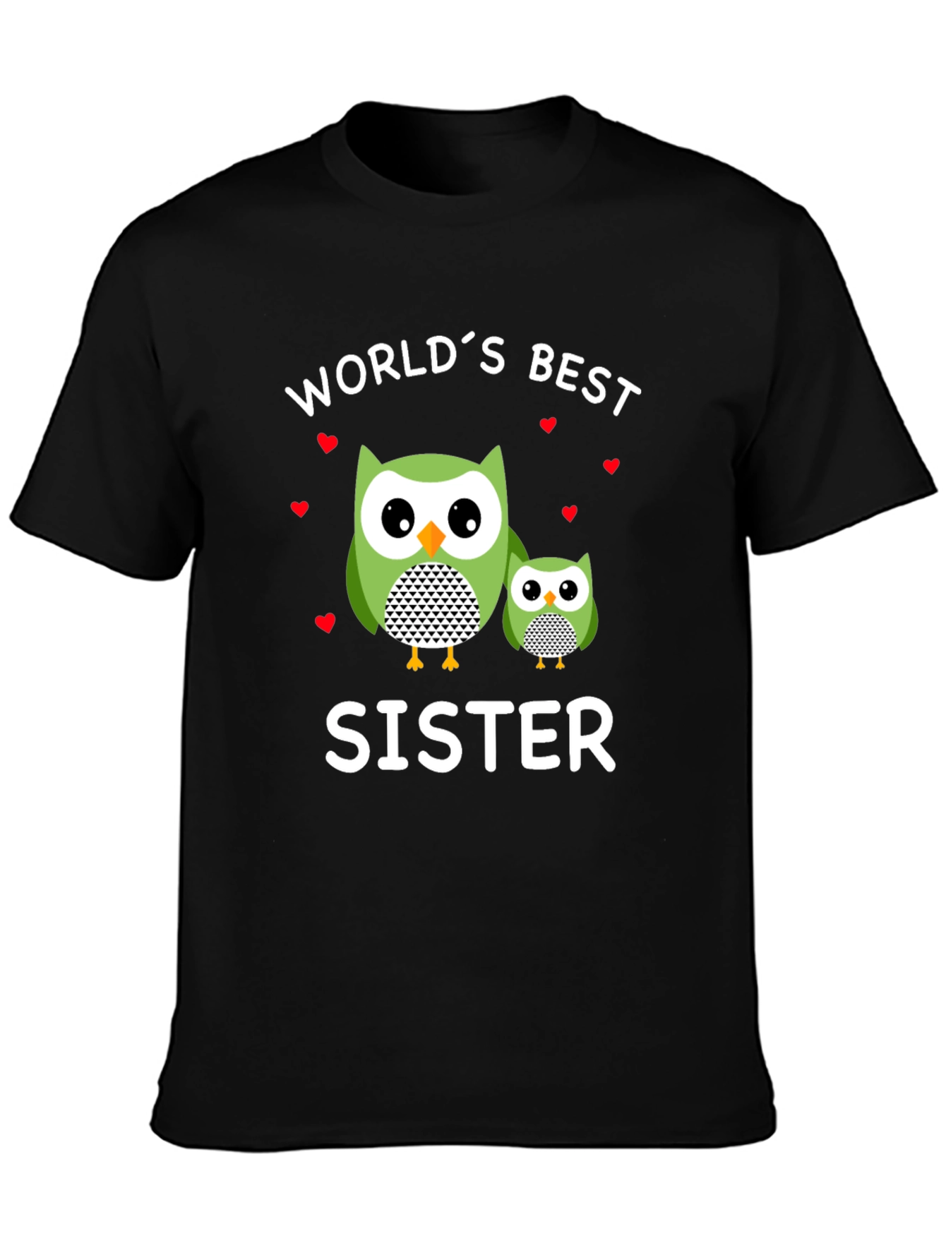 Worlds Best Sister Owl Graphic T-Shirt