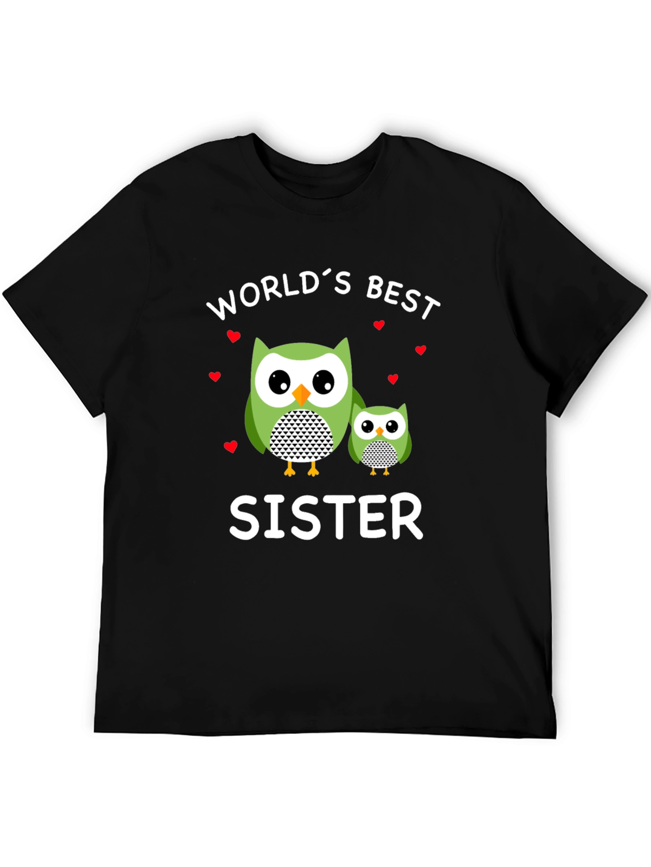 Worlds Best Sister Owl Graphic T-Shirt