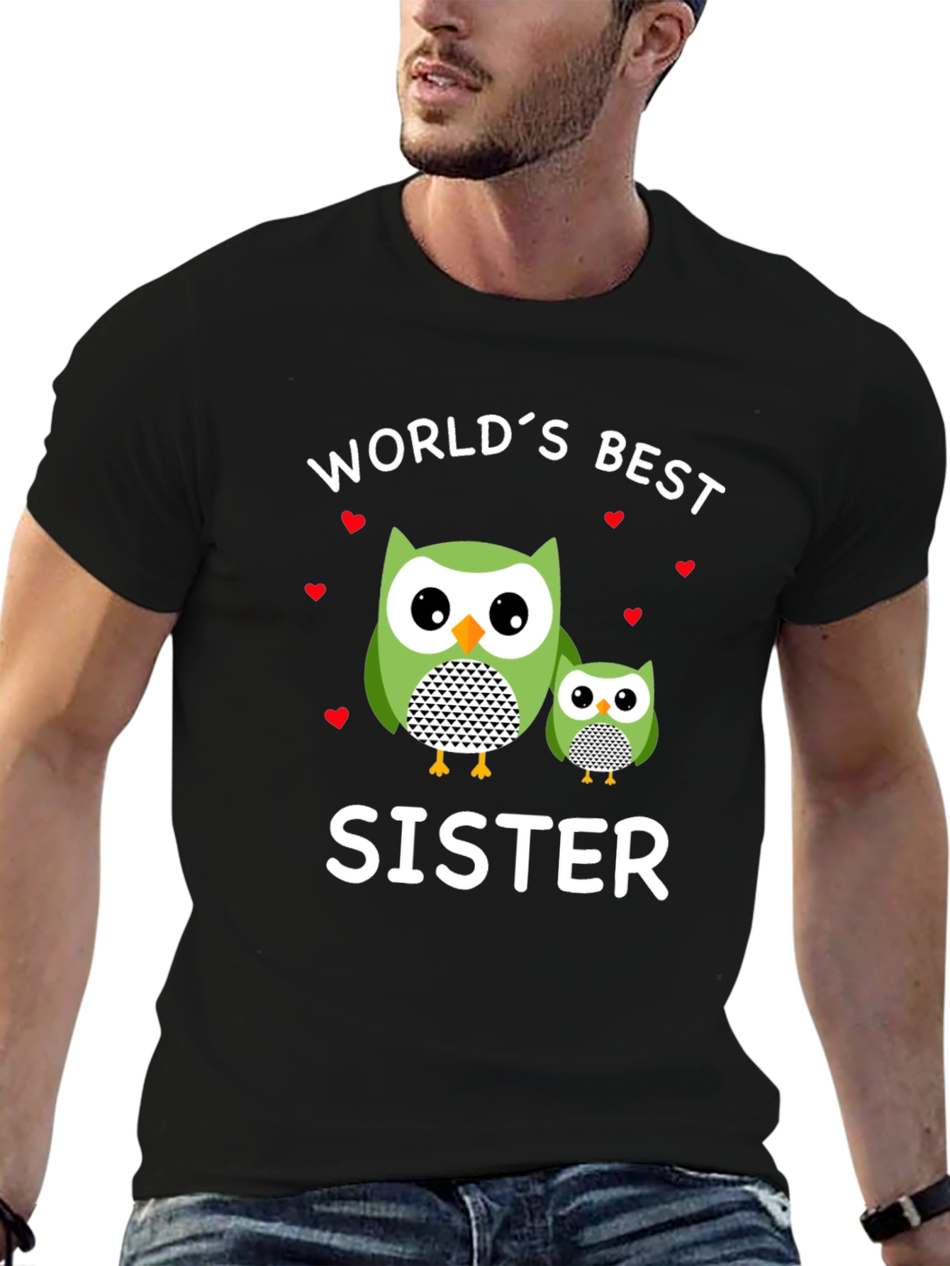 Worlds Best Sister Owl Graphic T-Shirt