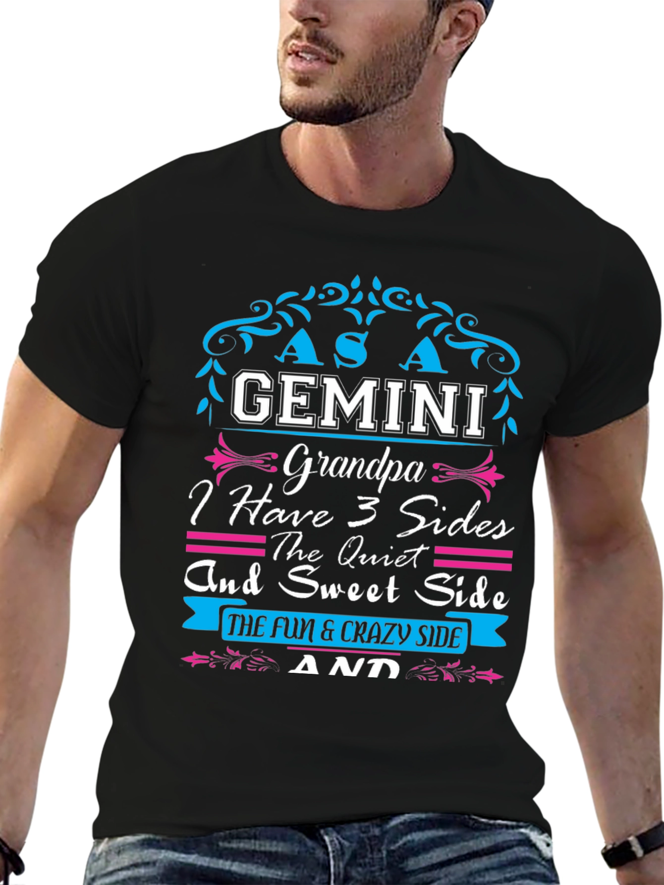 Gemini Grandpa Three Sides T-Shirt