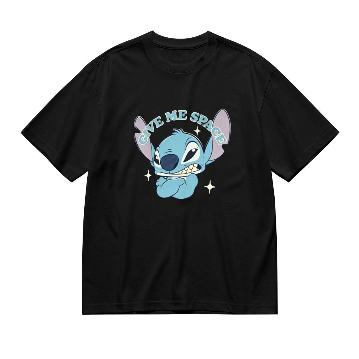 Sassy ¡°Give Me Space¡± Stitch Plus?Size Black Ladies Tee