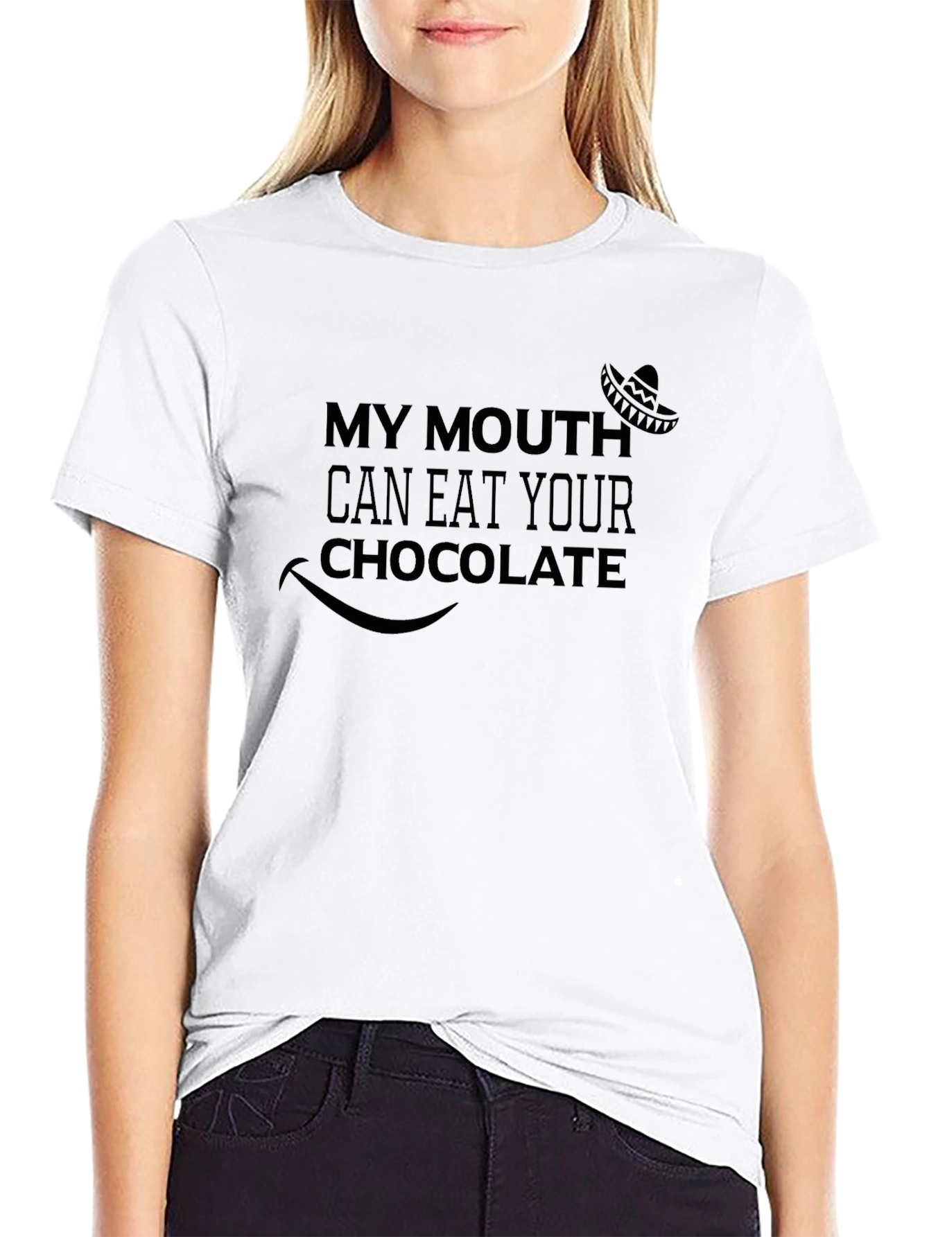 My Mouth Can Eat Your Chocolate Black T-Shirt