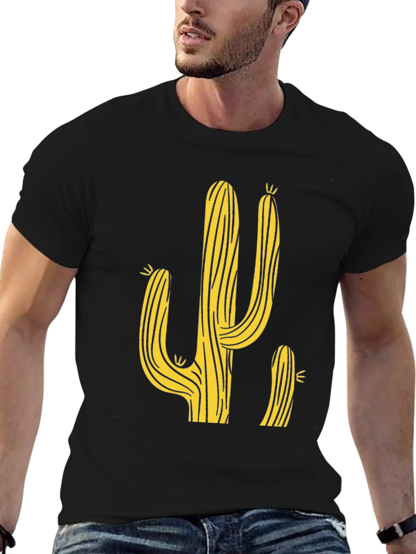 Cactus Graphic Print Mens T-Shirt