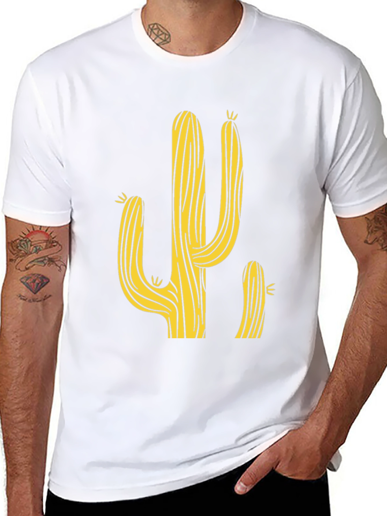 Cactus Graphic Print Mens T-Shirt