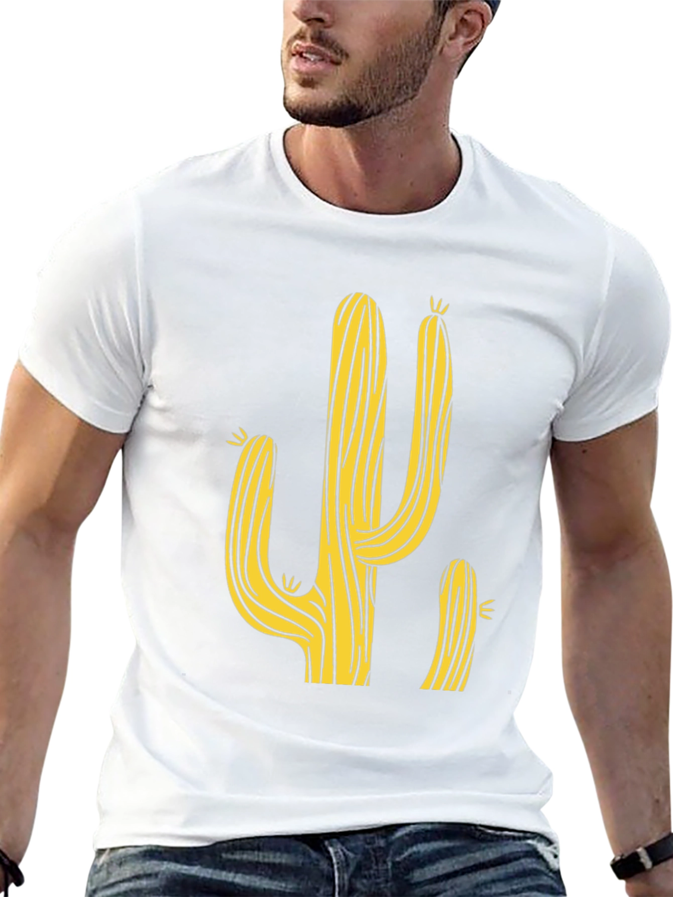 Cactus Graphic Print Mens T-Shirt