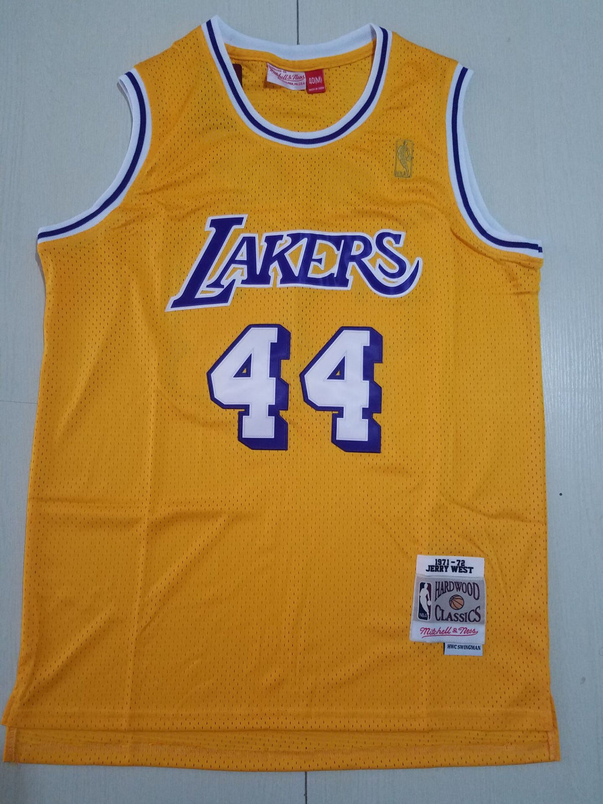 Men's Los Angeles Lakers Jerry West Gold Big & Tall Hardwood Classics Jerseys