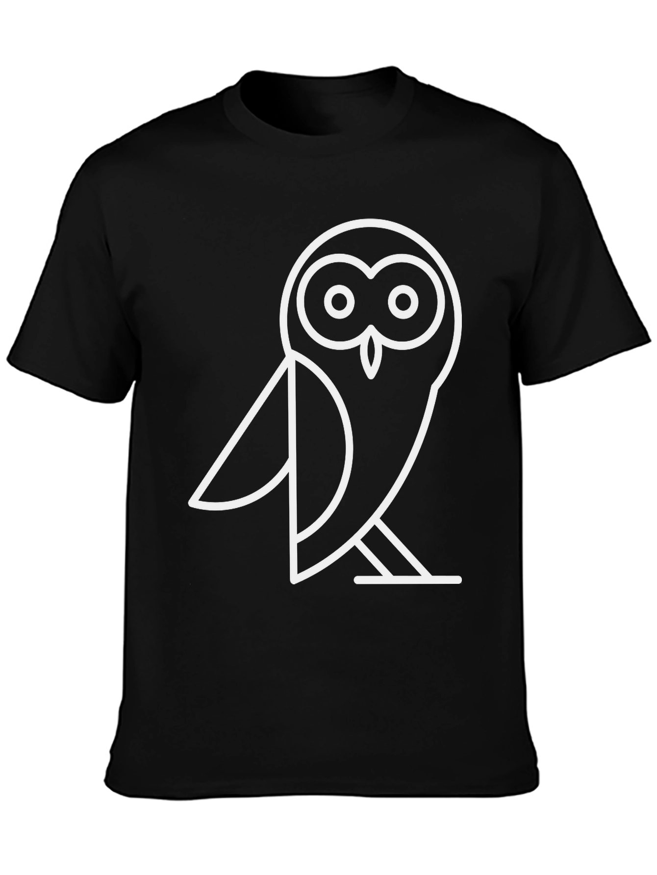 Modern Owl Graphic Tee - Black