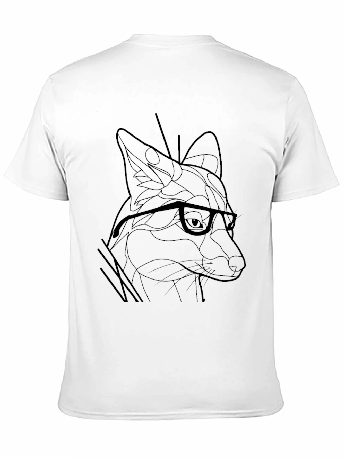 Fox in Glasses Graphic Tee - Stylish Black T-Shirt