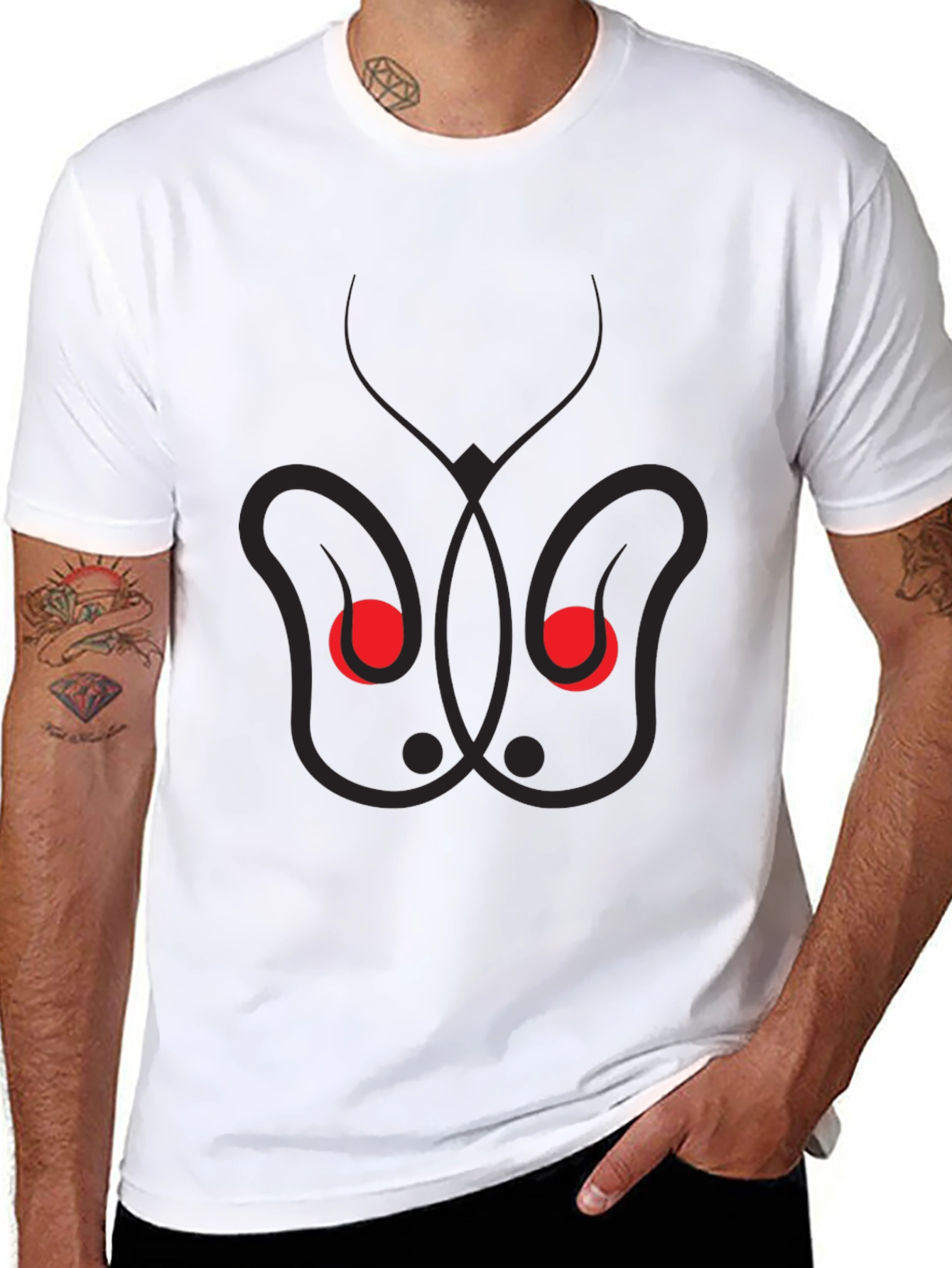 Graphic Print Mens Black T-Shirt