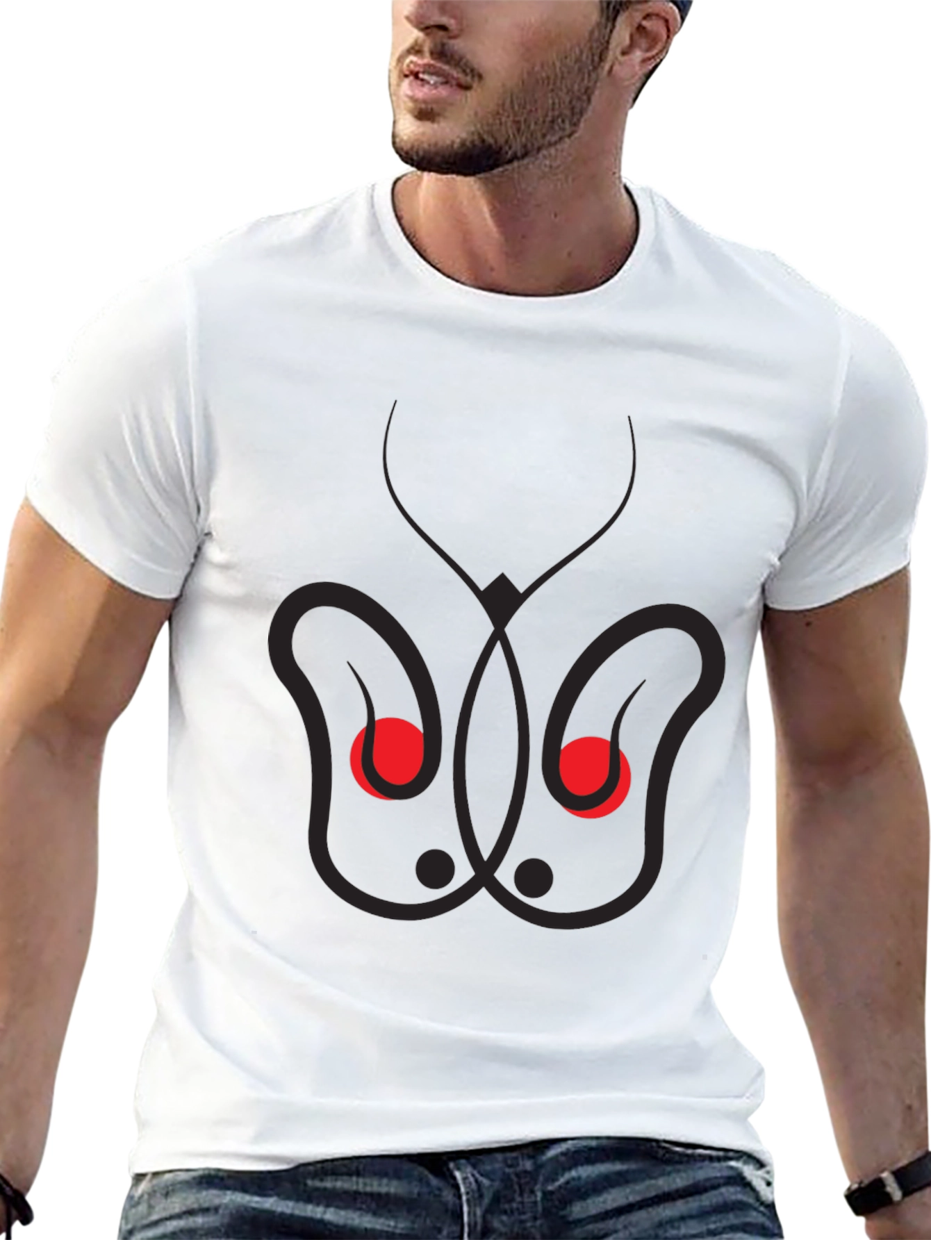 Graphic Print Mens Black T-Shirt