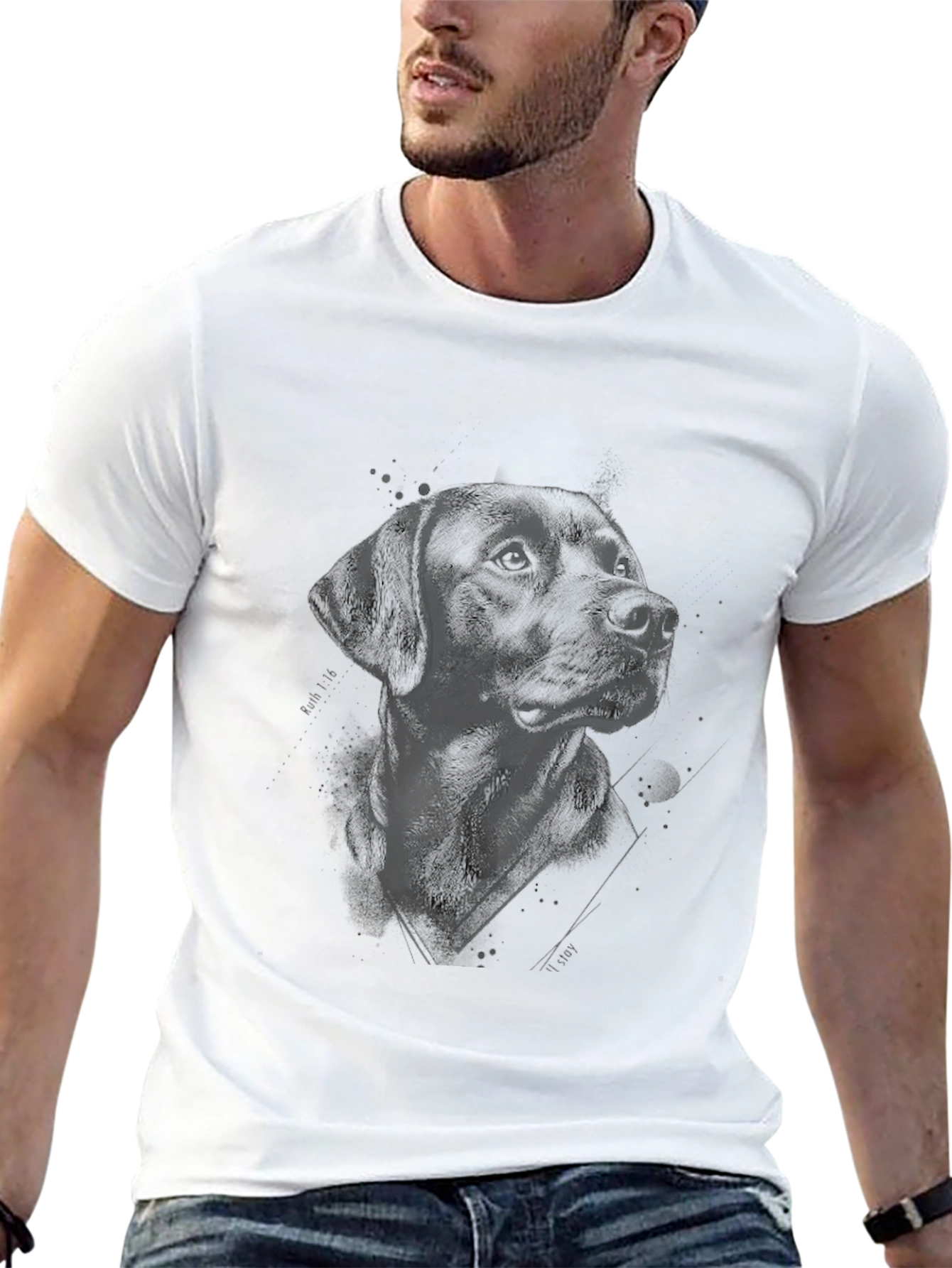 Mens Black Labrador Dog Graphic T-Shirt