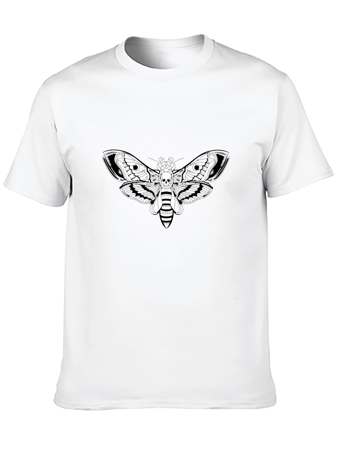Moth Skull Graphic Tee - Mens Black T-Shirt