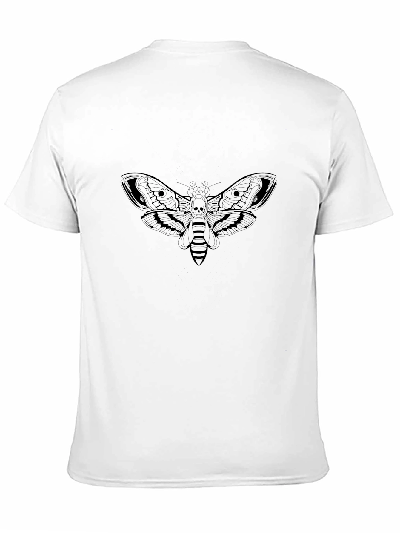 Moth Skull Graphic Tee - Mens Black T-Shirt