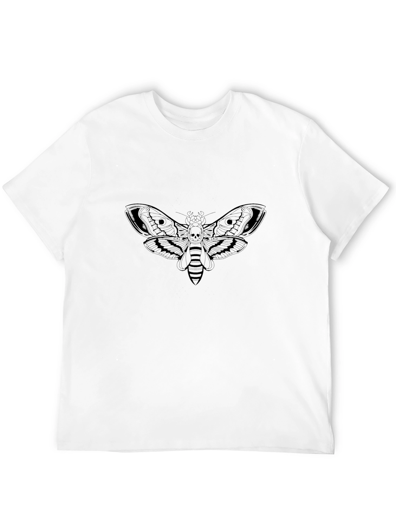 Moth Skull Graphic Tee - Mens Black T-Shirt