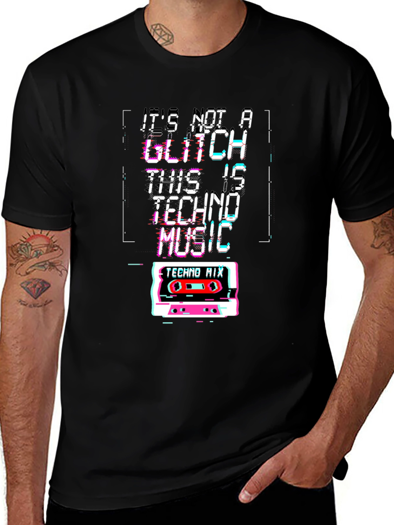 Techno Music Glitch T-Shirt