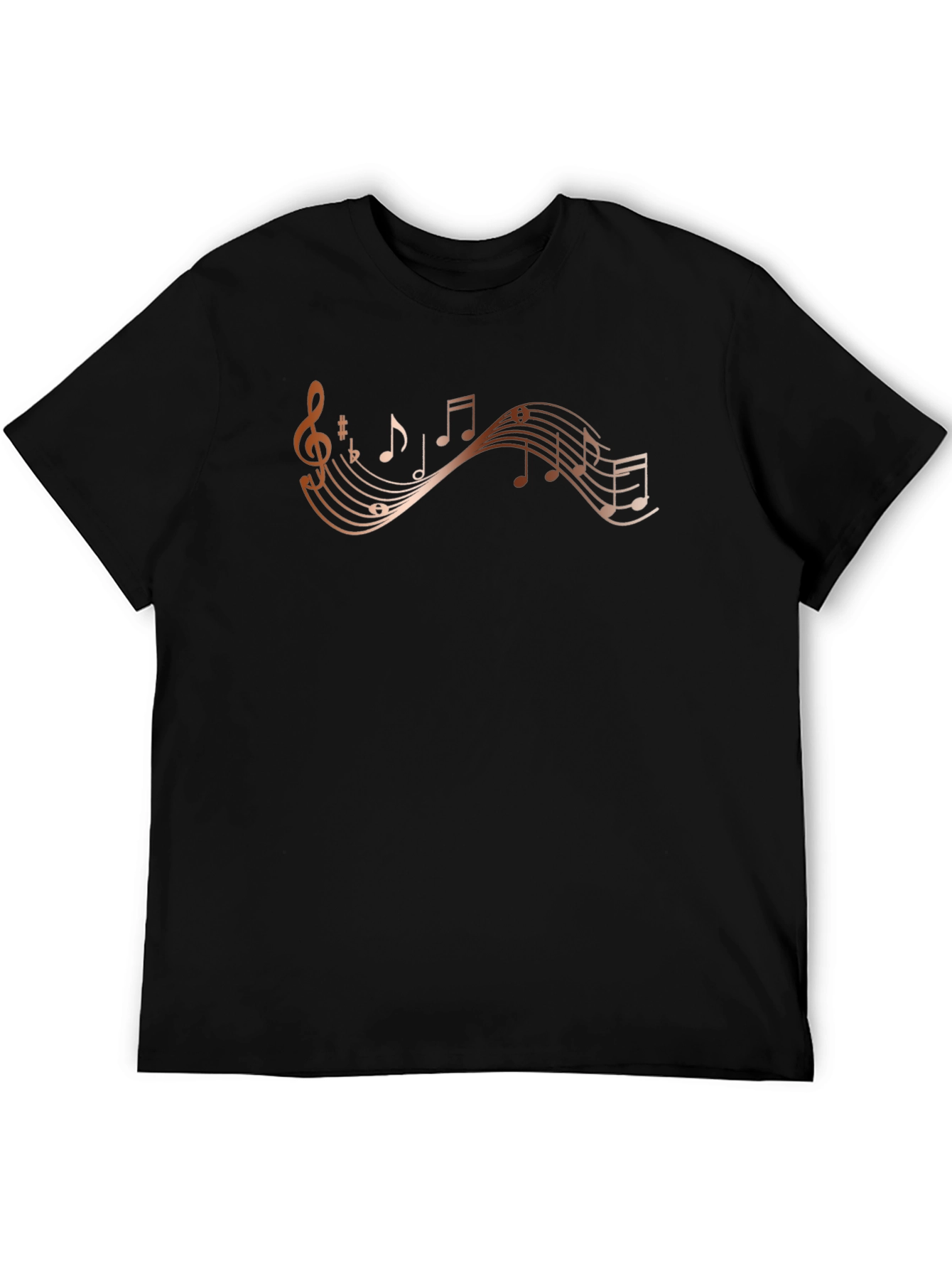 Musical Note Graphic Black T-Shirt