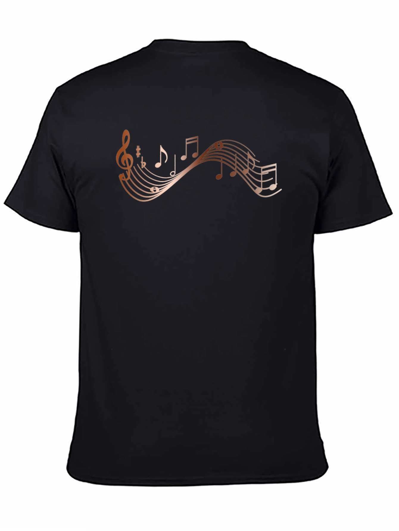 Musical Note Graphic Black T-Shirt