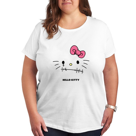 Spooky Stitched?Mouth Hello Kitty Horror Vibe Plus?Size Tee