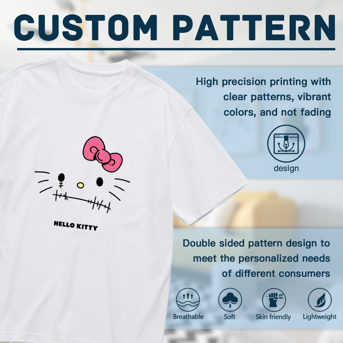 Spooky Stitched?Mouth Hello Kitty Horror Vibe Plus?Size Tee