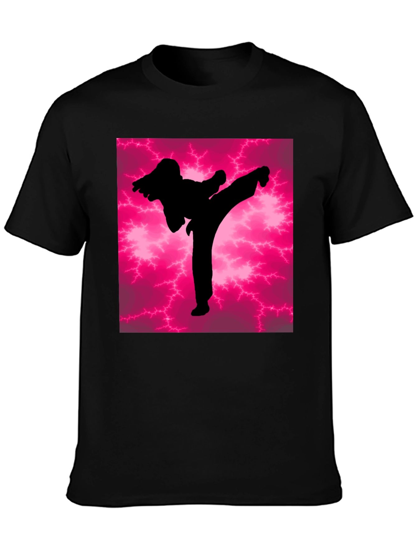 Martial Arts Kick Silhouette Graphic Tee