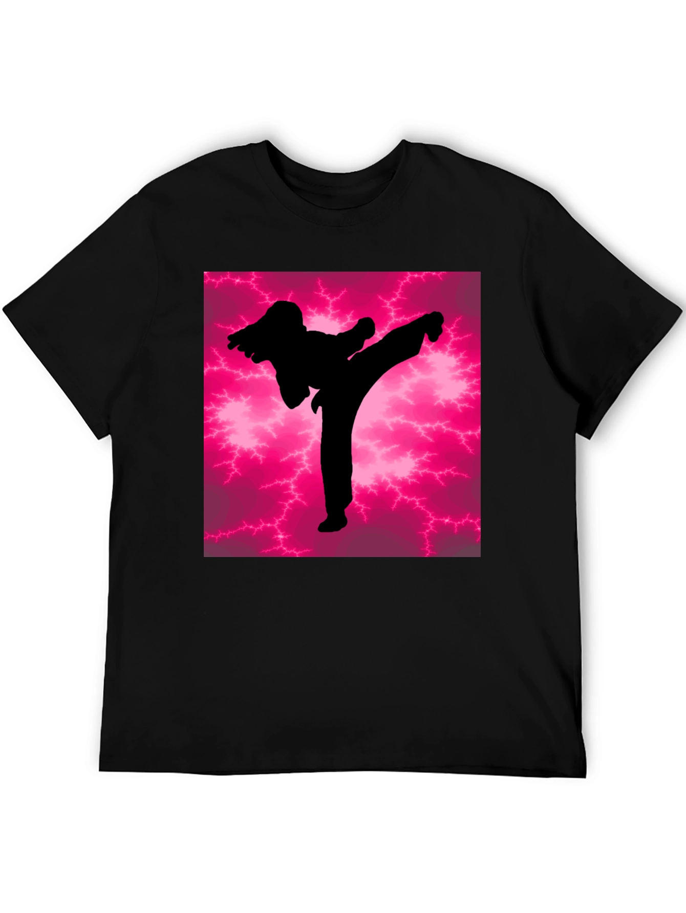 Martial Arts Kick Silhouette Graphic Tee