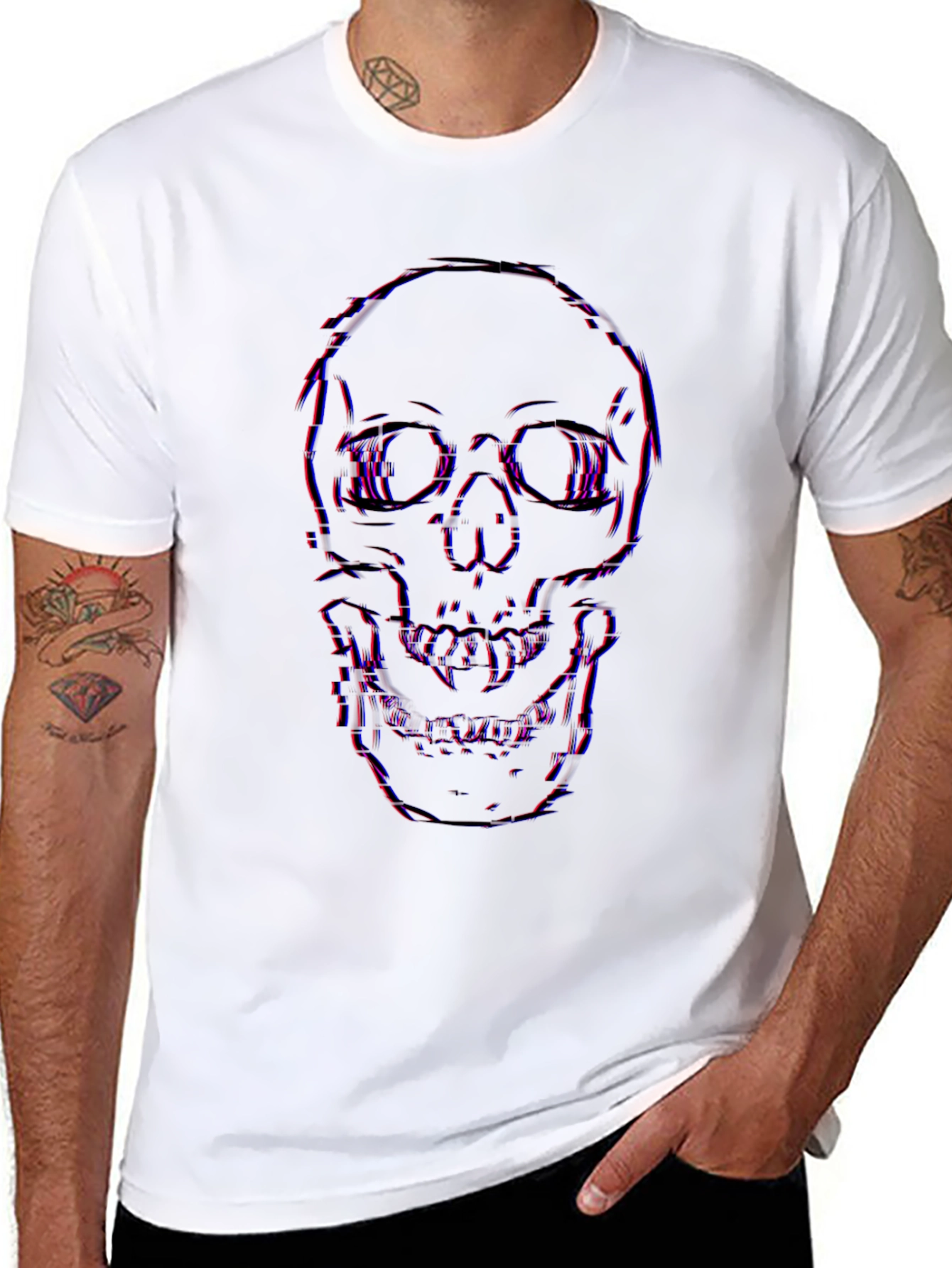 Edgy Skull Graphic Black T-Shirt