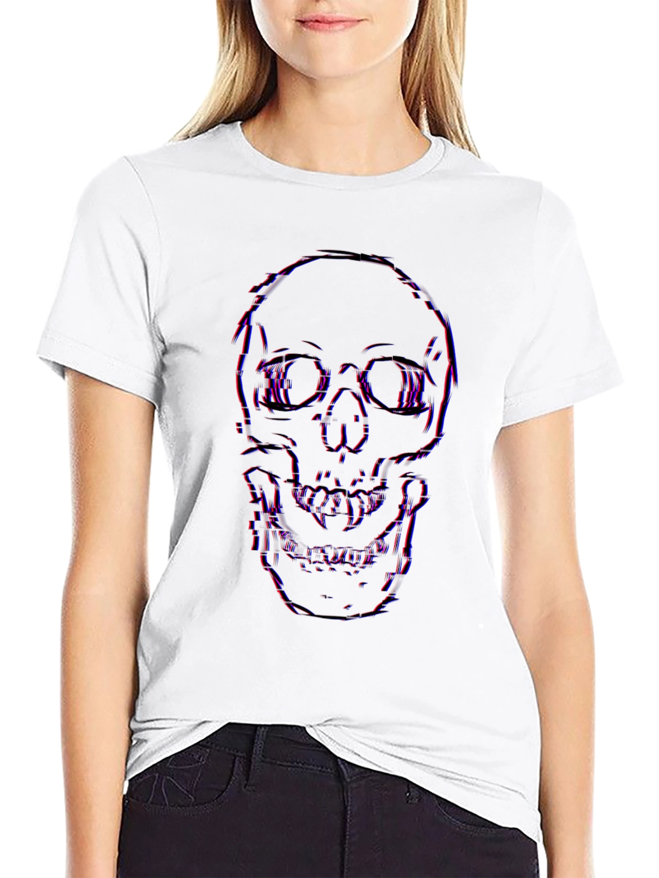 Edgy Skull Graphic Black T-Shirt