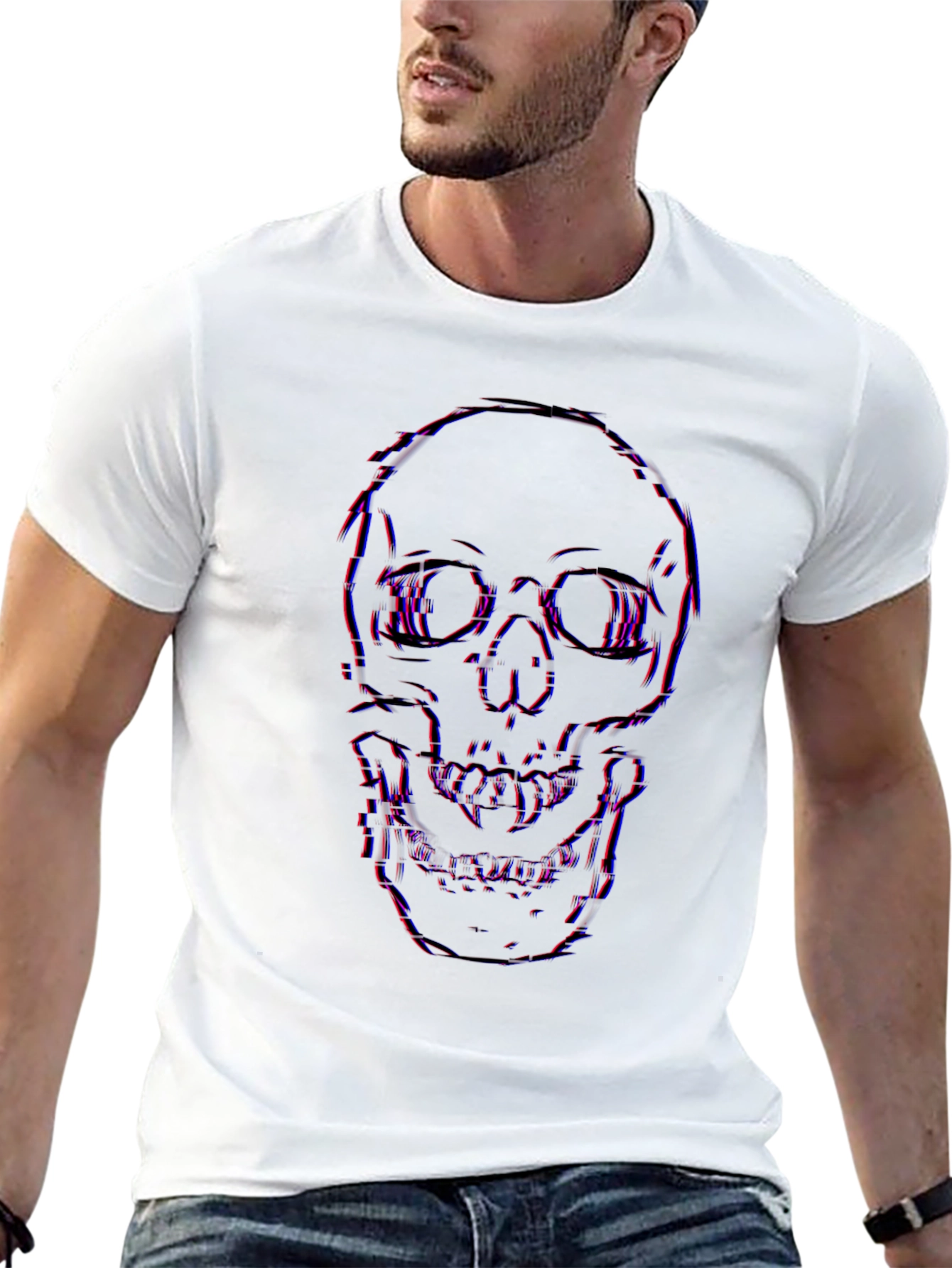 Edgy Skull Graphic Black T-Shirt