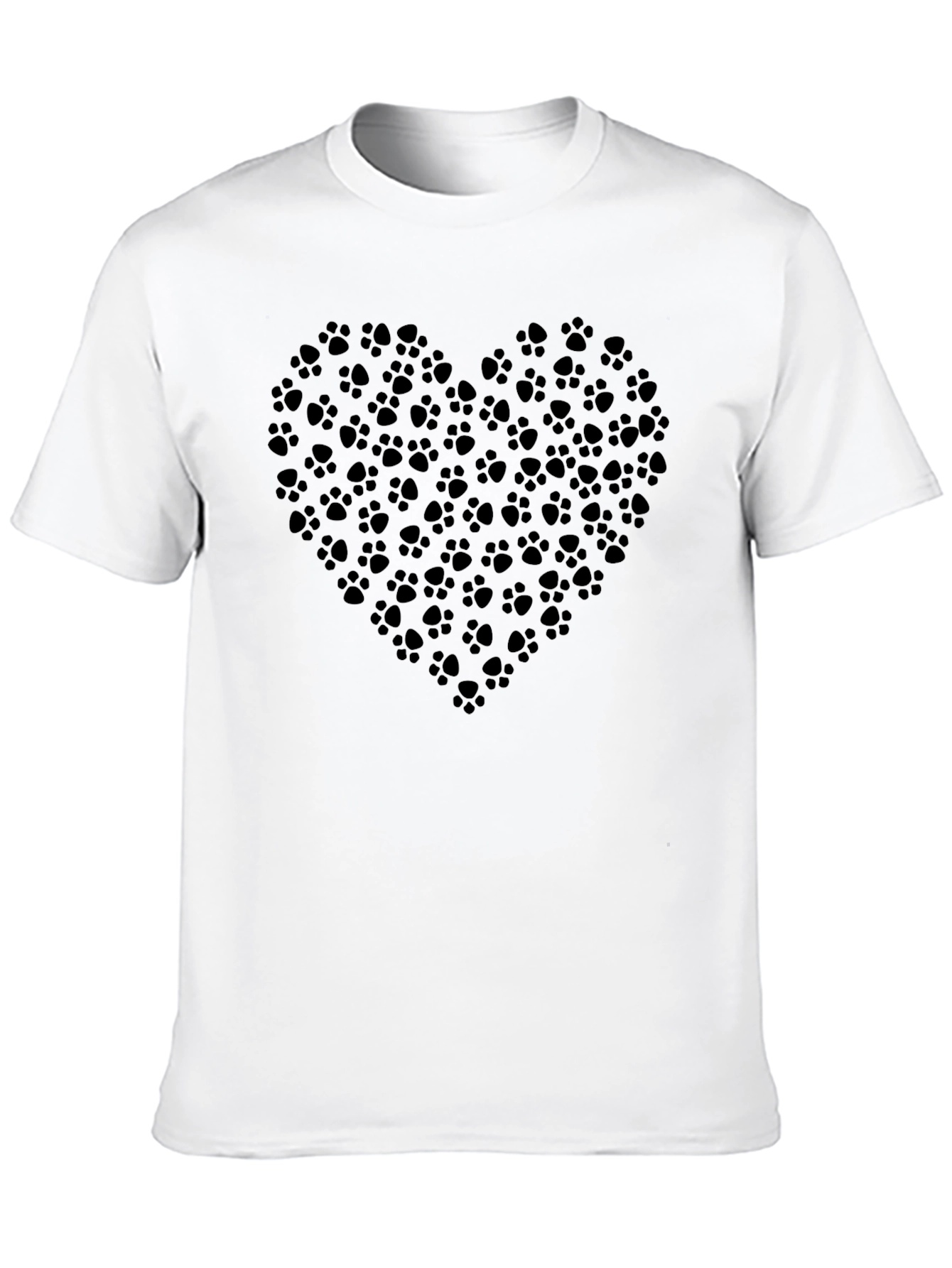 Paw Print Heart Graphic Tee - Mens Black T-Shirt