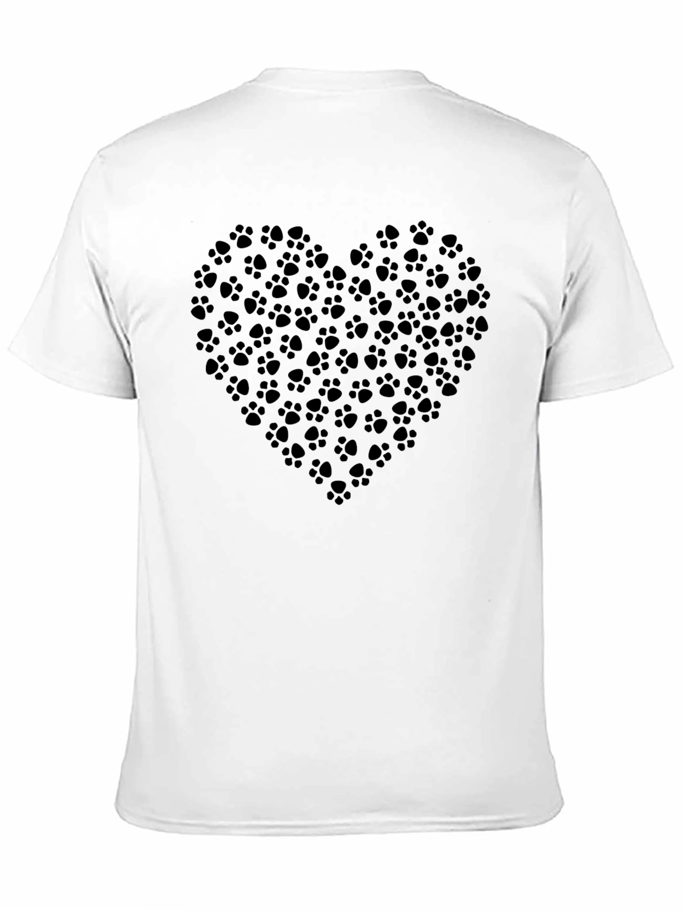 Paw Print Heart Graphic Tee - Mens Black T-Shirt
