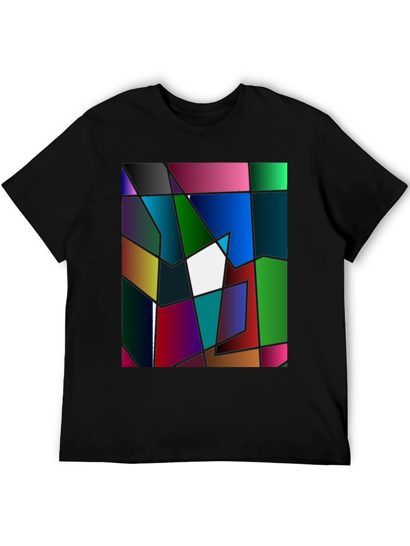 Abstract Geometric Graphic Tee - Bold Art T-Shirt