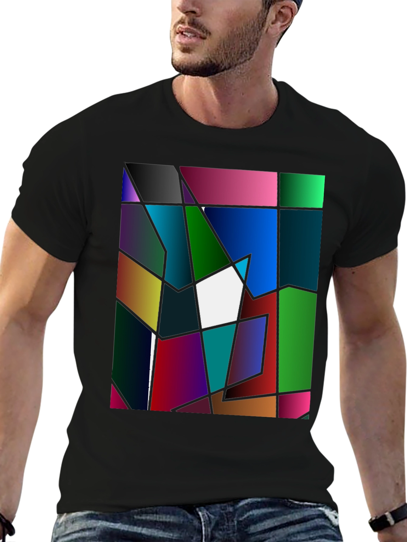 Abstract Geometric Graphic Tee - Bold Art T-Shirt