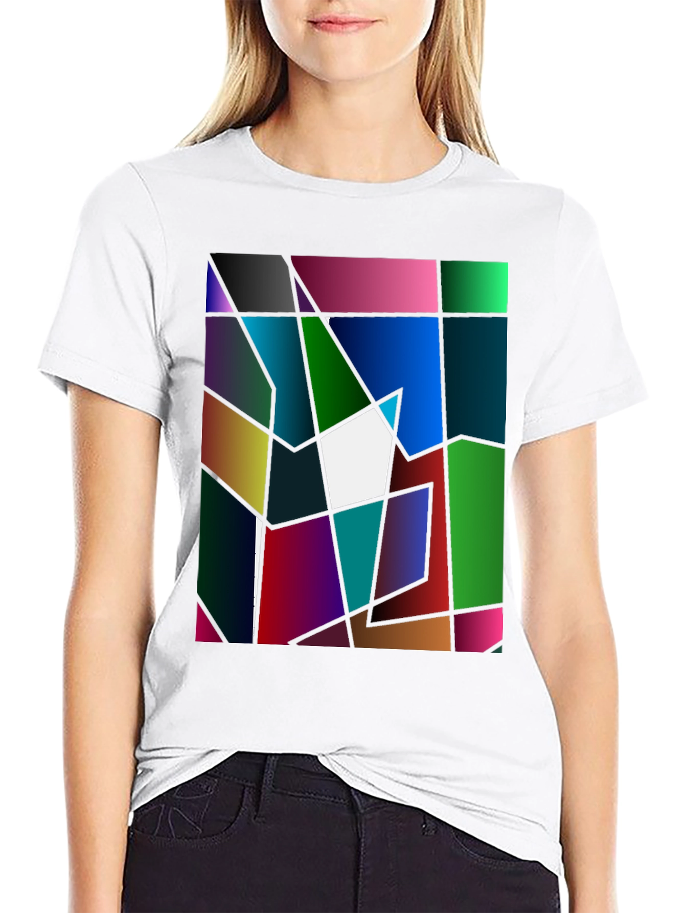 Abstract Geometric Graphic Tee - Bold Art T-Shirt