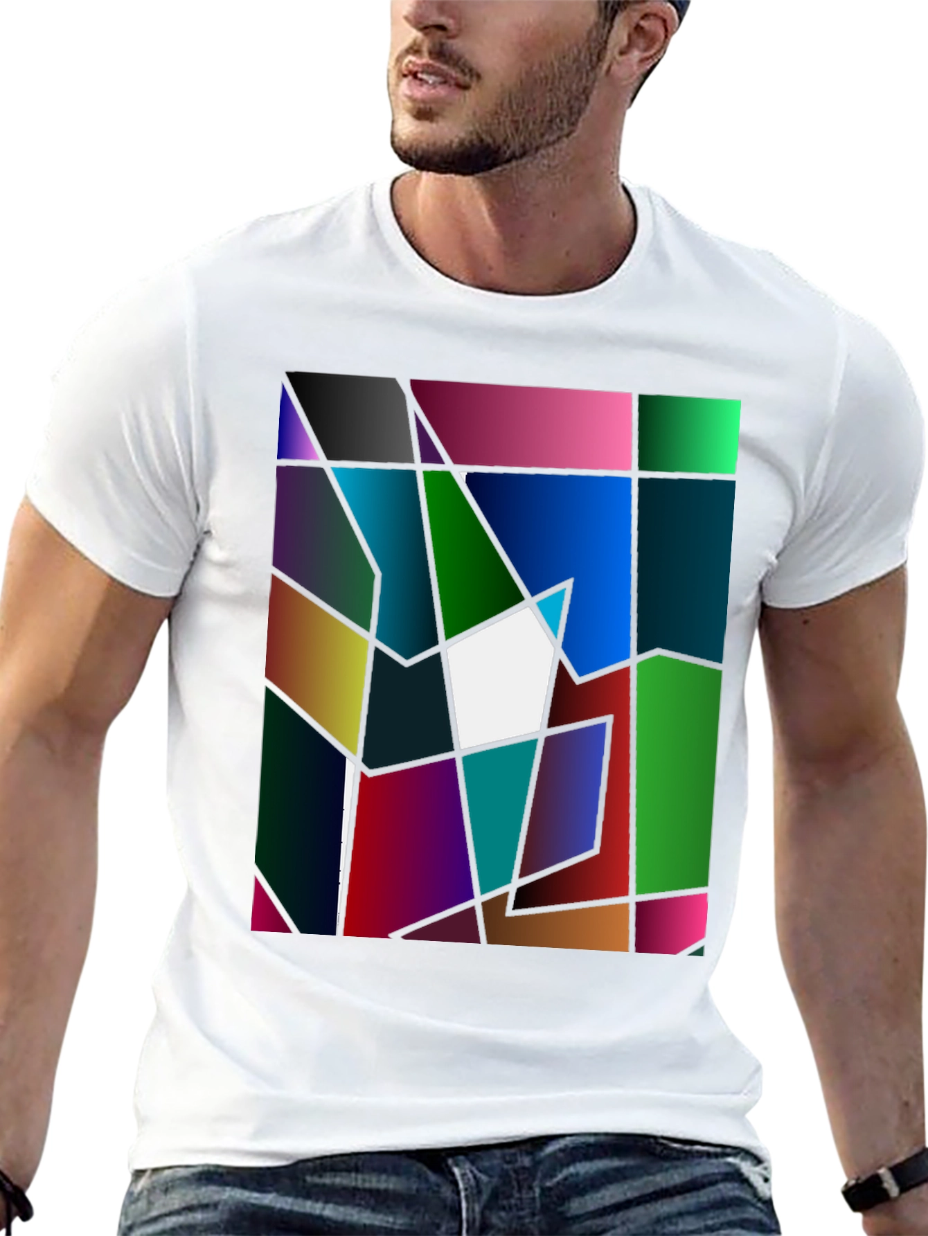 Abstract Geometric Graphic Tee - Bold Art T-Shirt