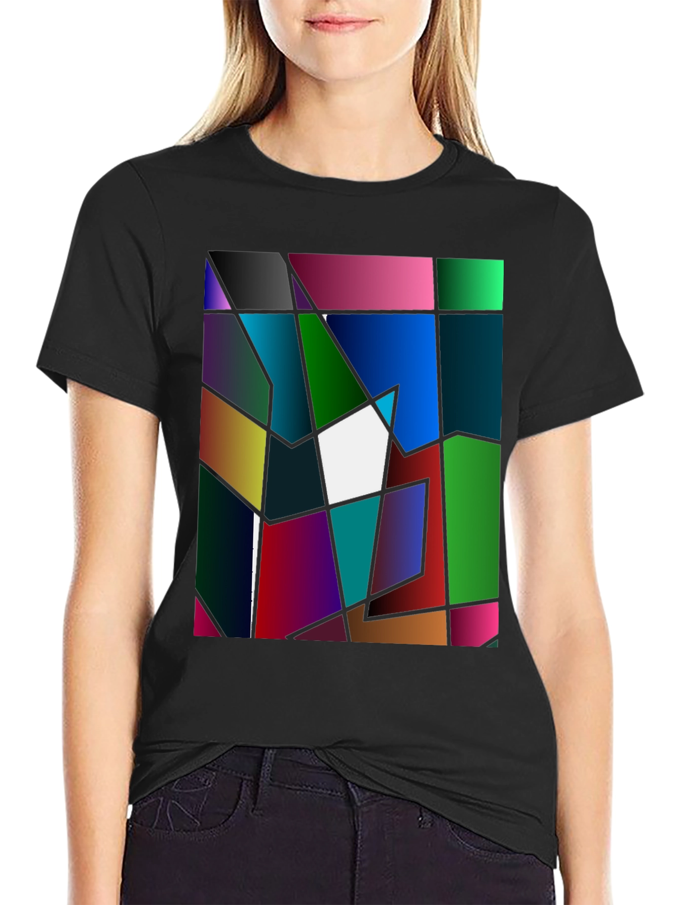 Abstract Geometric Graphic Tee - Bold Art T-Shirt