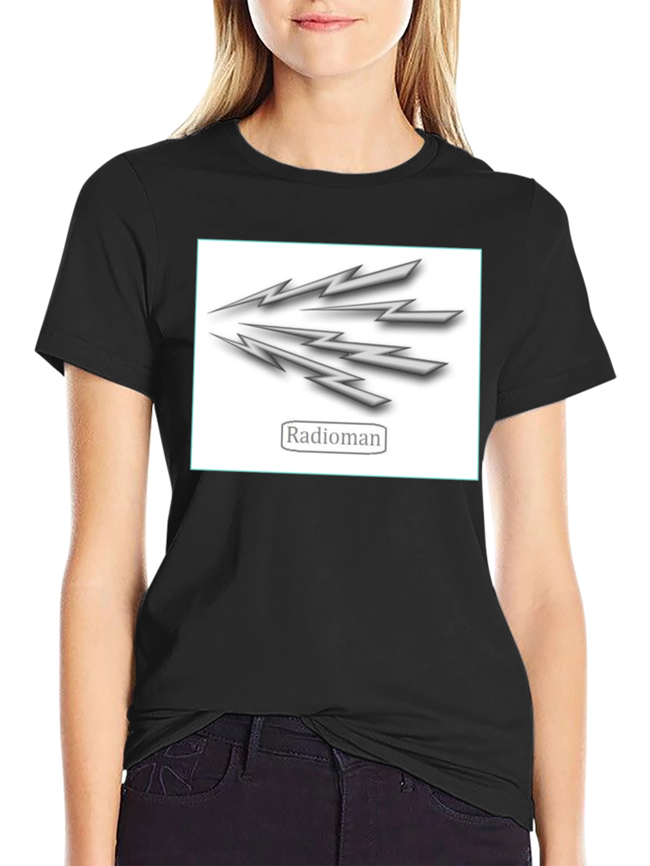 Radioman Graphic Tee - Black Cotton T-Shirt