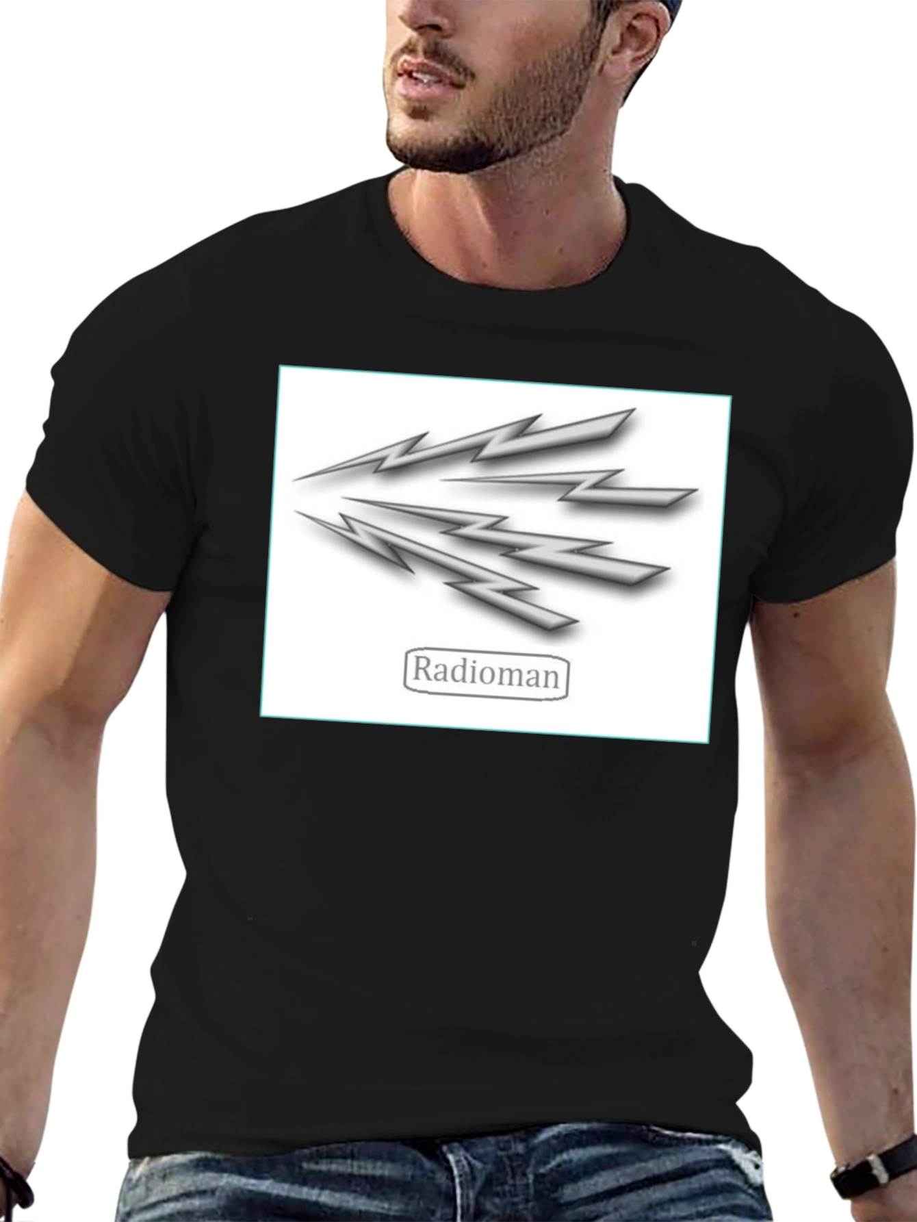 Radioman Graphic Tee - Black Cotton T-Shirt