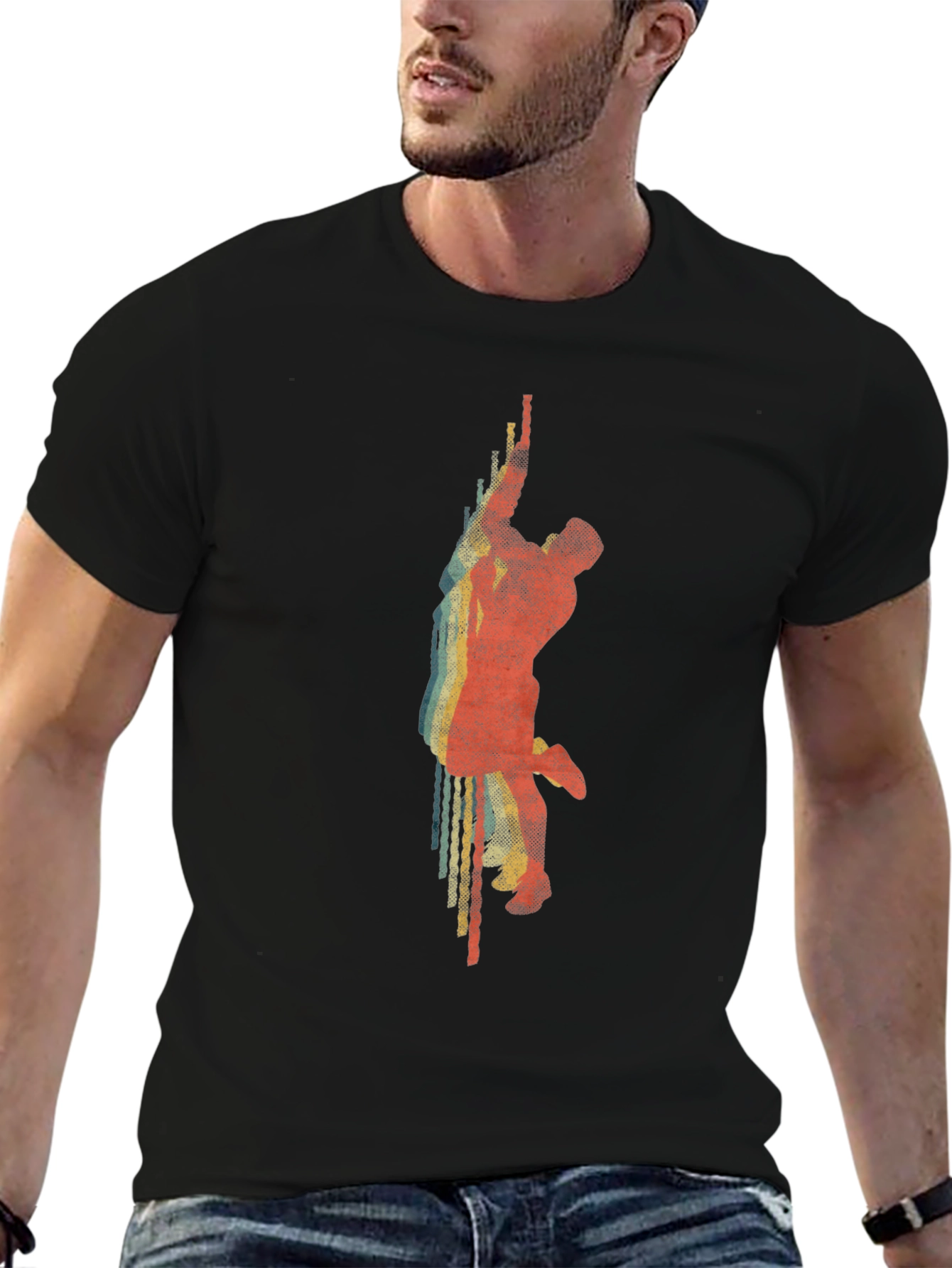 Retro Rock Climber Graphic T-Shirt