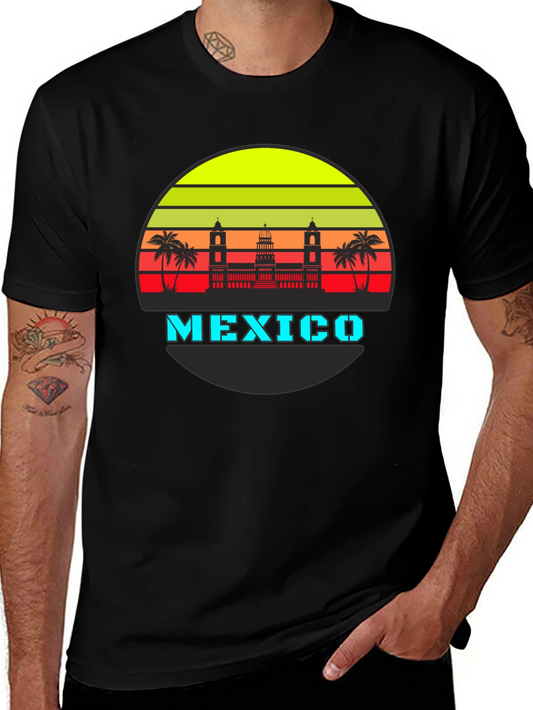 Retro Mexico Skyline Graphic T-Shirt