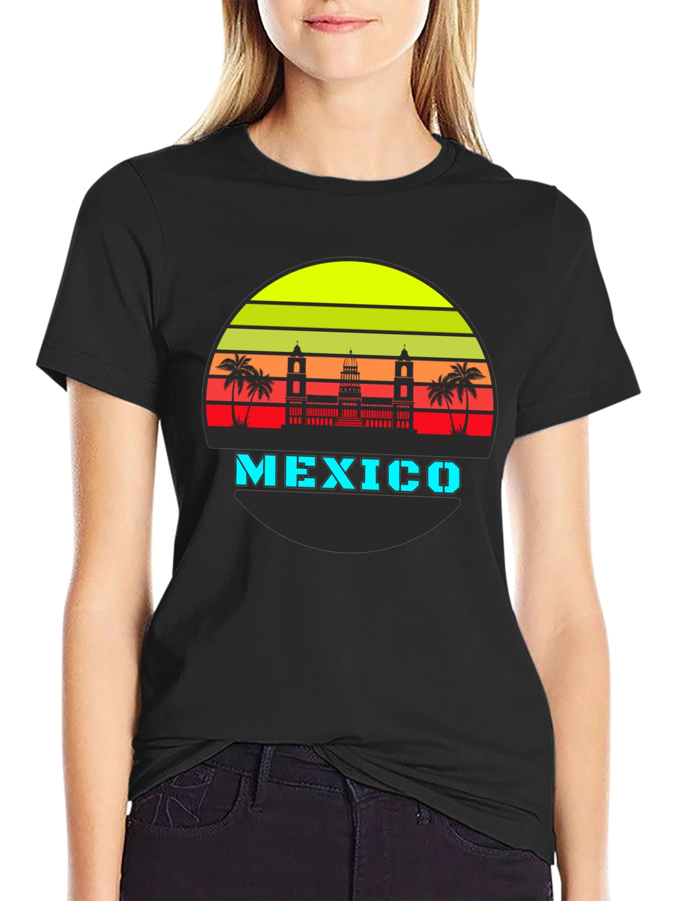 Retro Mexico Skyline Graphic T-Shirt