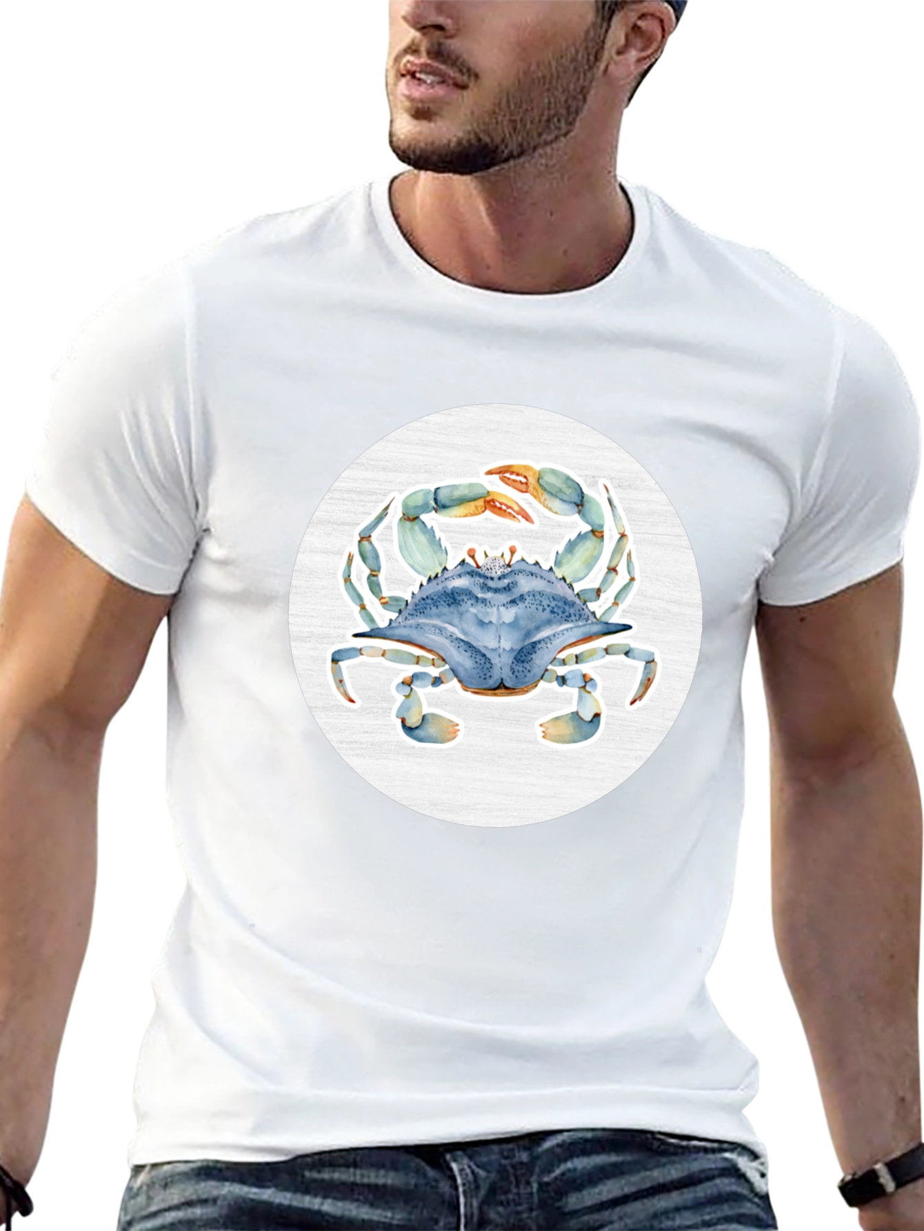 Blue Crab Graphic T-Shirt - Coastal Style Tee