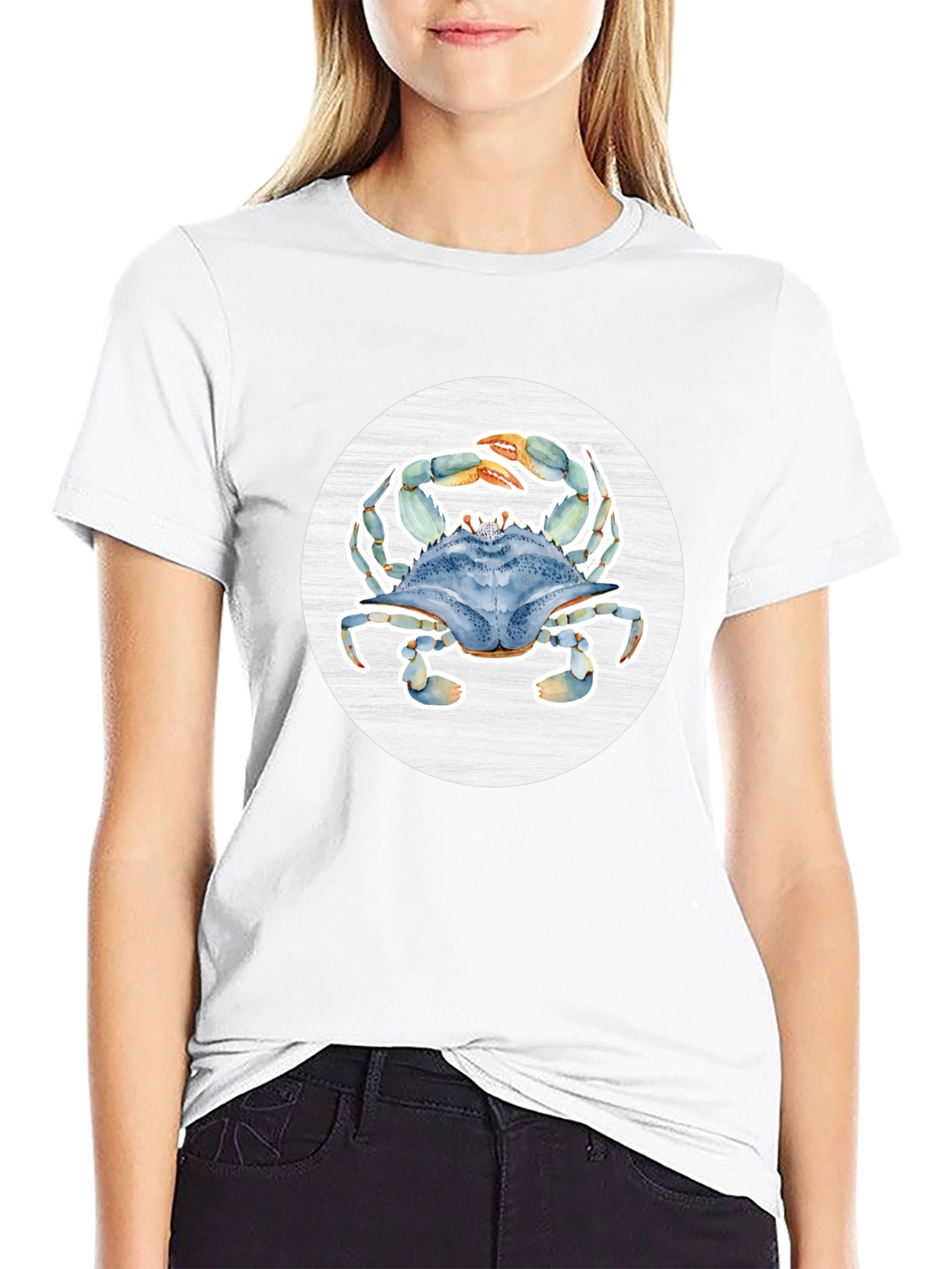 Blue Crab Graphic T-Shirt - Coastal Style Tee