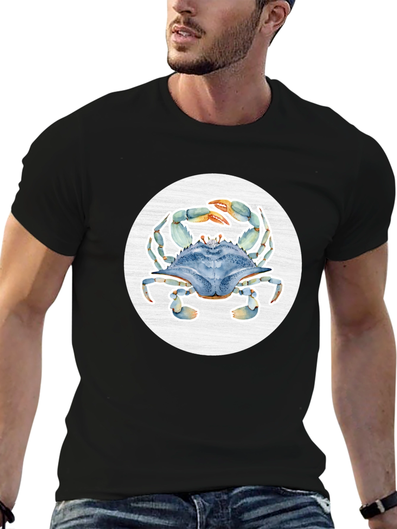 Blue Crab Graphic T-Shirt - Coastal Style Tee