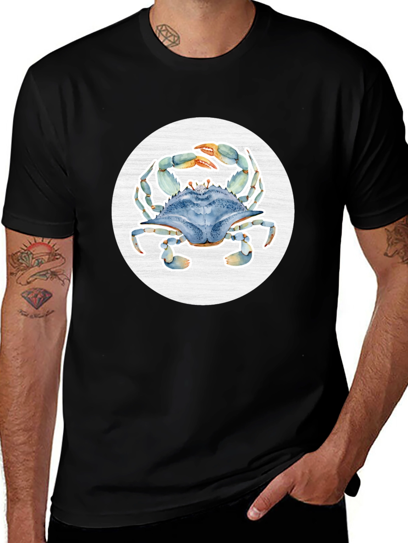 Blue Crab Graphic T-Shirt - Coastal Style Tee