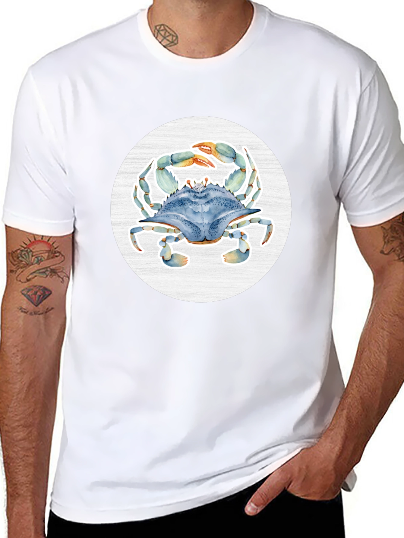 Blue Crab Graphic T-Shirt - Coastal Style Tee