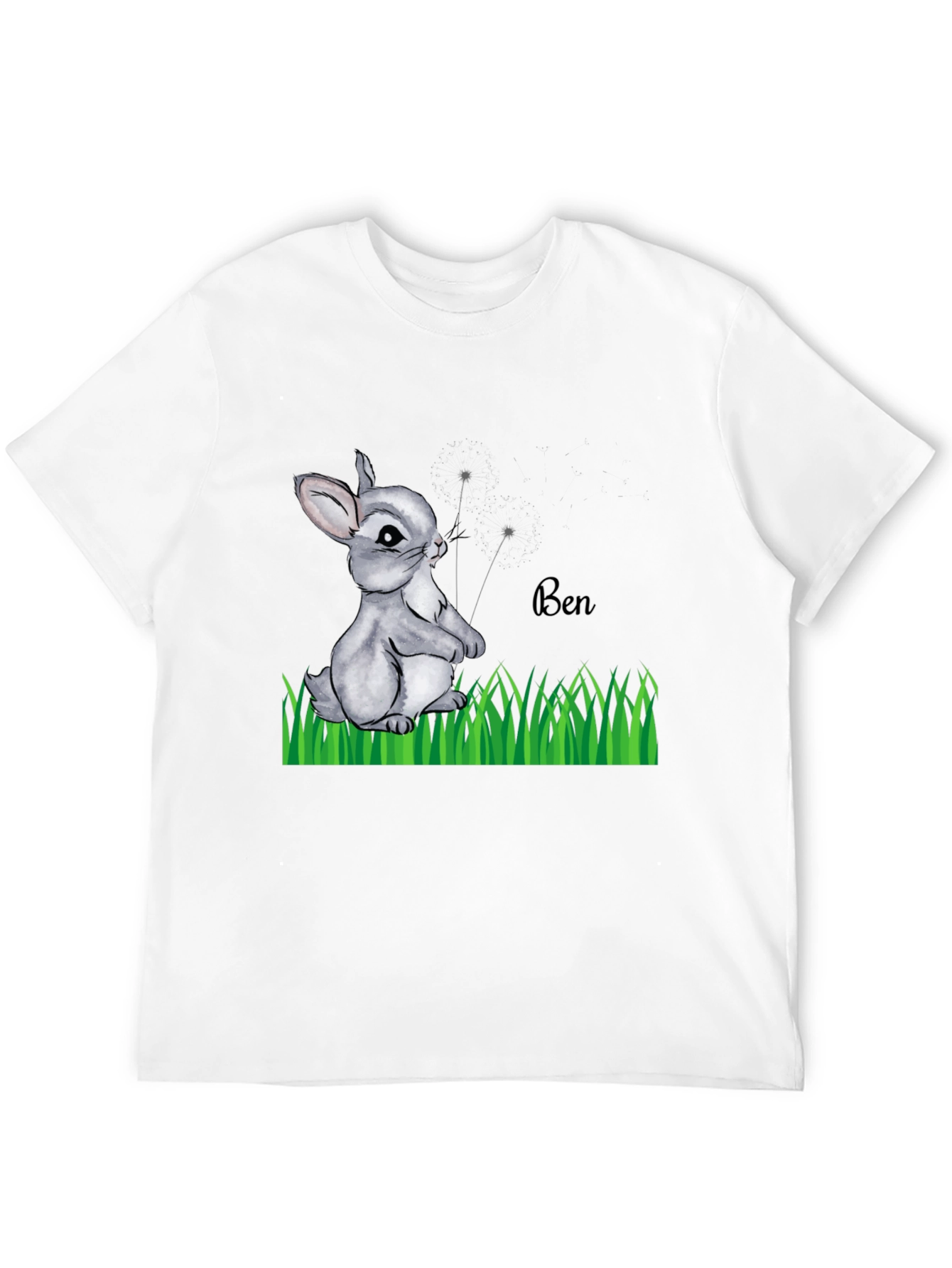 Cute Bunny Ben Black T-Shirt