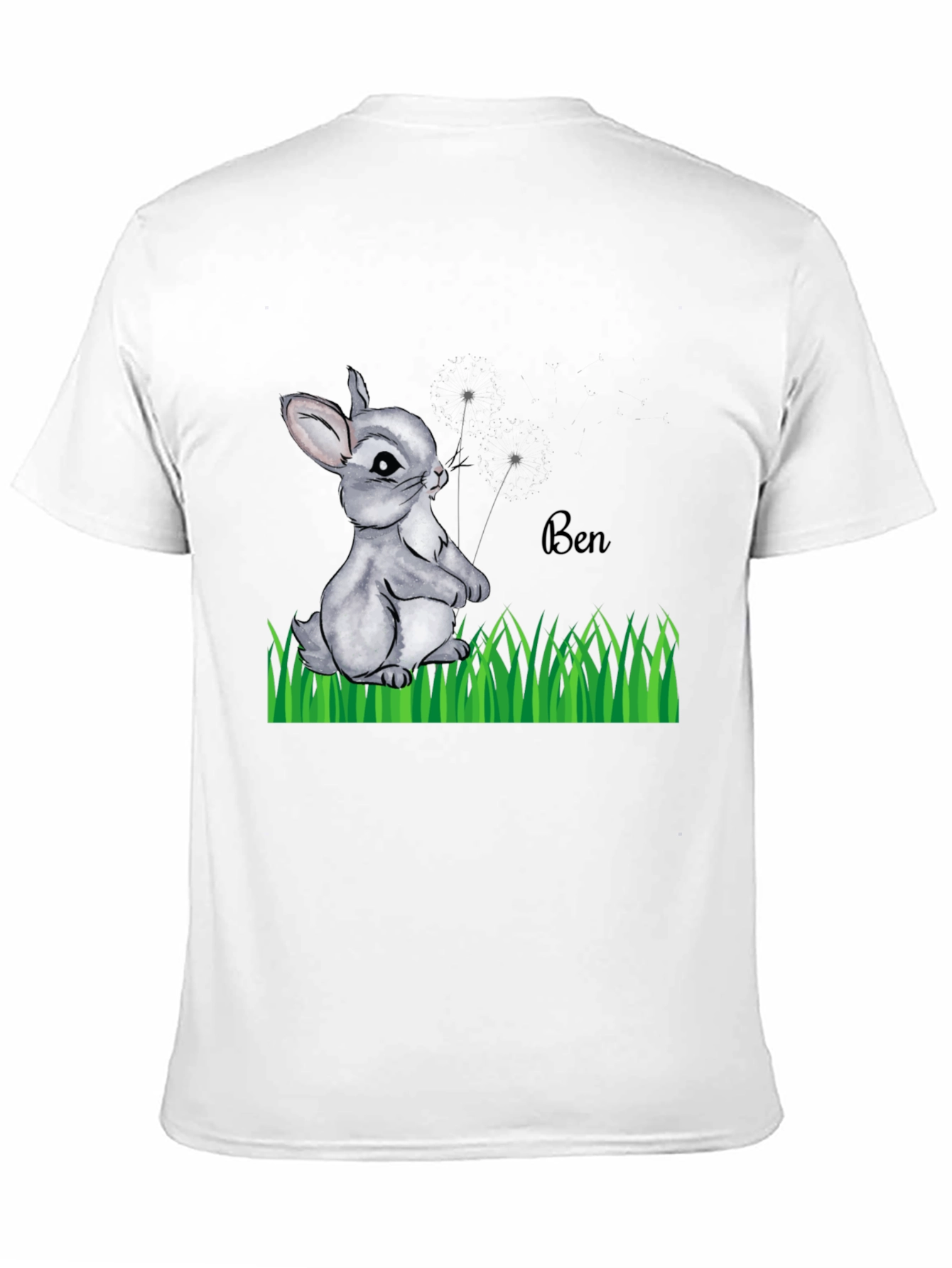 Cute Bunny Ben Black T-Shirt