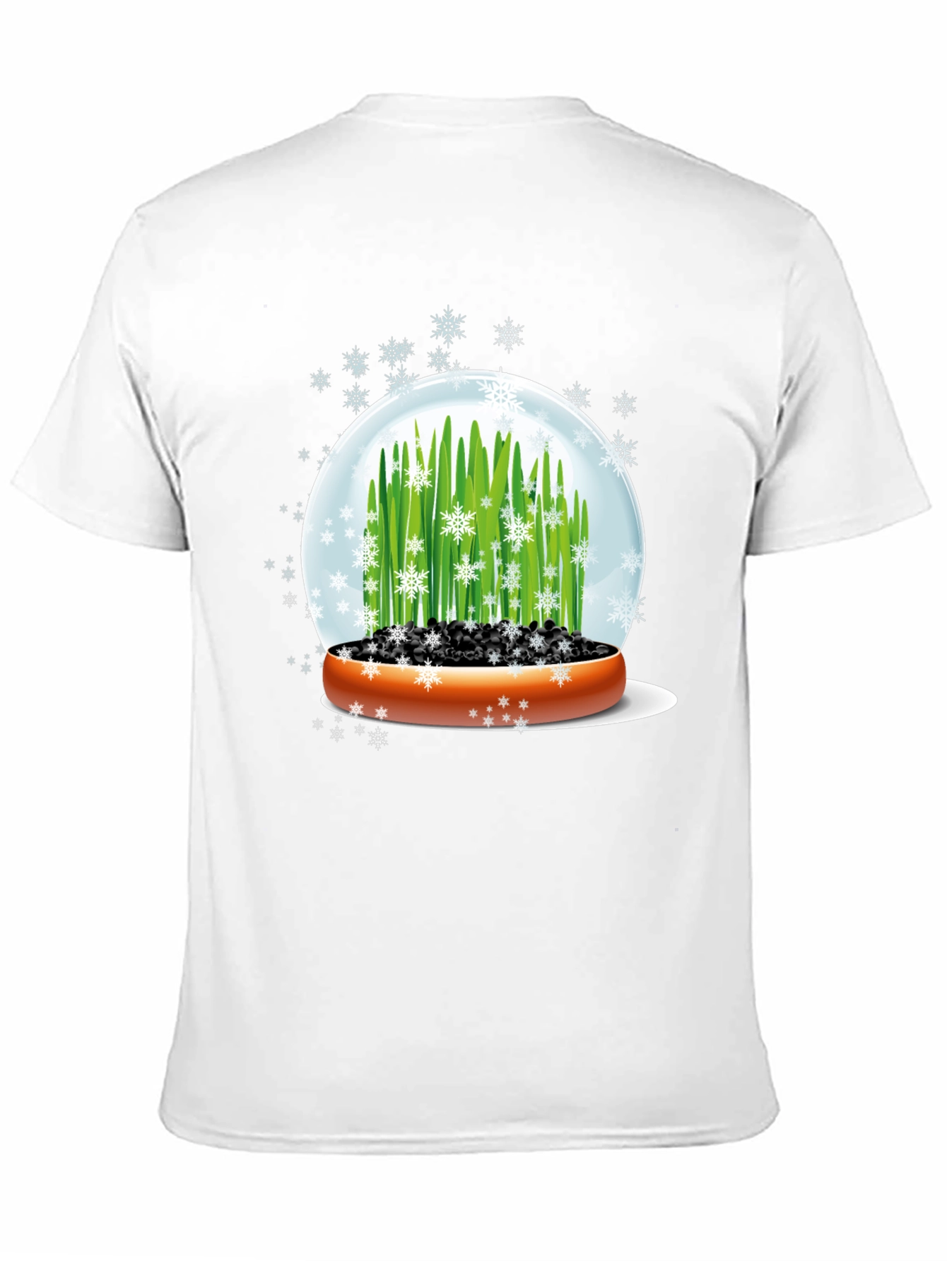 Snow Globe Wheatgrass Black T-Shirt