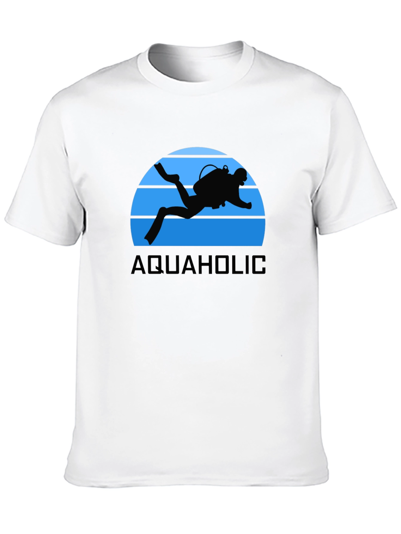 Aquaholic Scuba Diver Graphic T-Shirt - Black